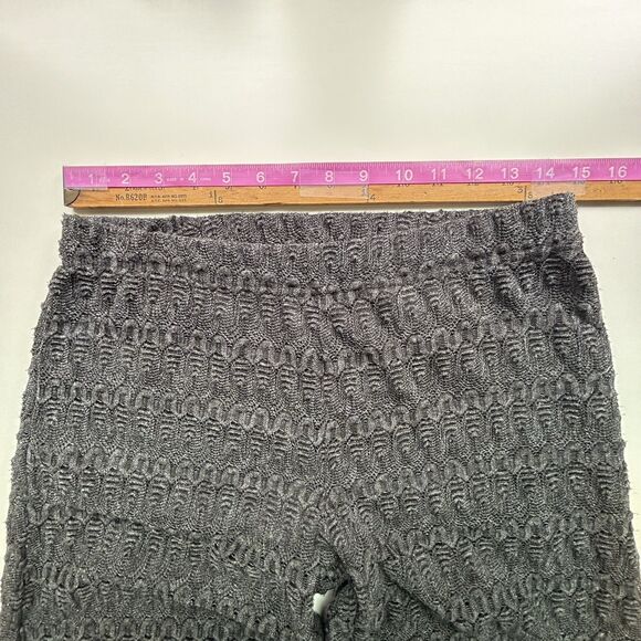 Free People Pants 6 Gray Extreme Knit Flare Mid Rise Sheer Lined Boho Festival - Picture 7 of 10
